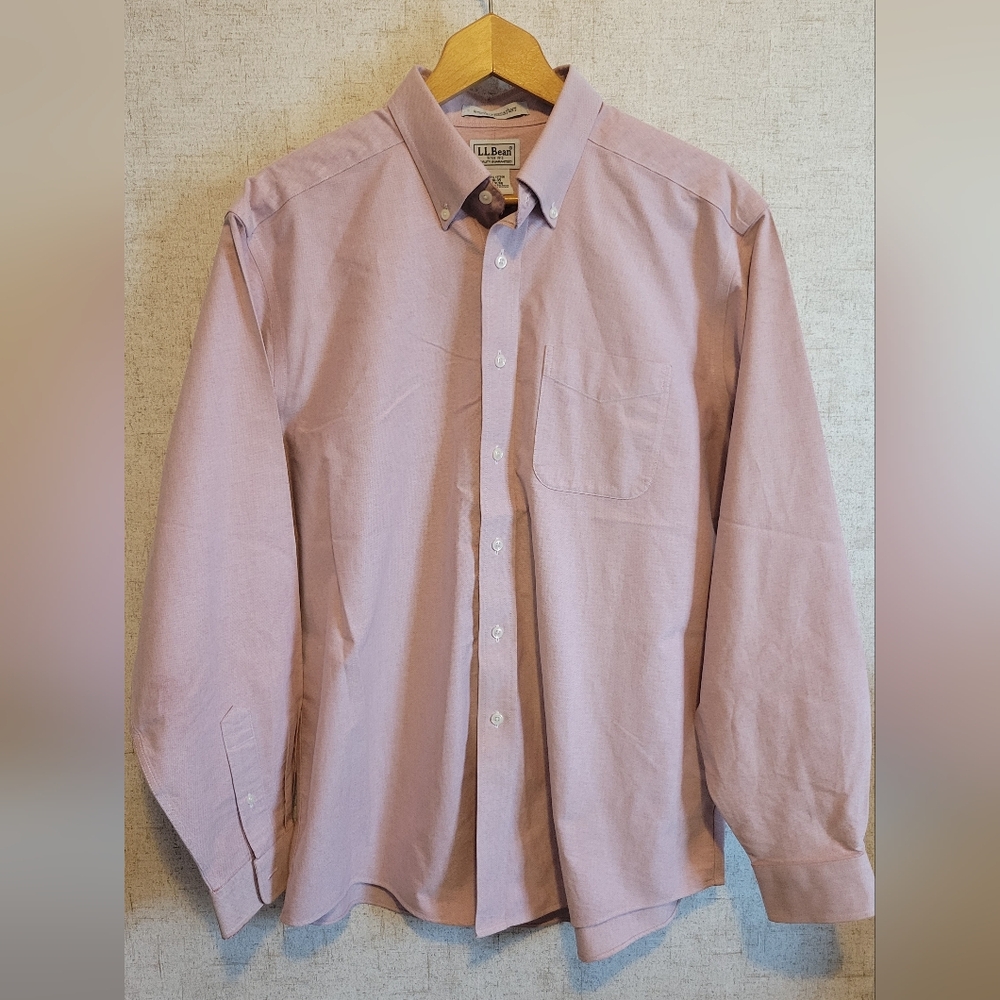 L.L. Bean Men's Casual Pink Button Down Shirt